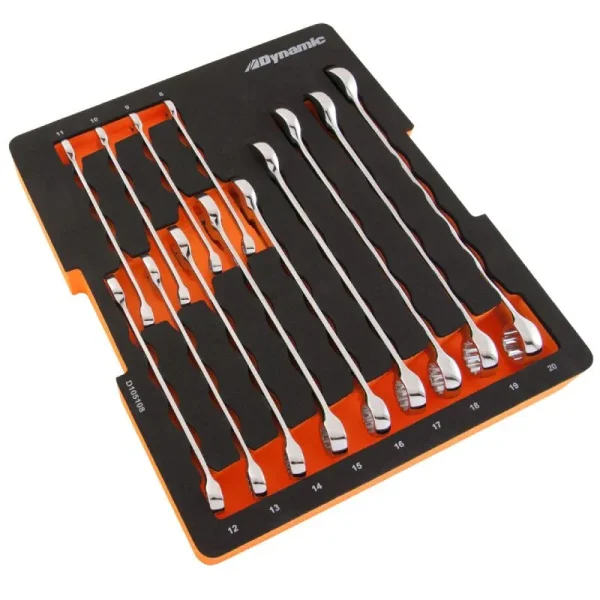 Dynamic Tools 14 Piece Metric Combination Wrench Set With Foam Tool Organizer D105108