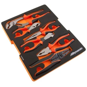 Dynamic Tools 7 Piece Pliers and Wire Stripper Set With Foam Tool Organizer D105105