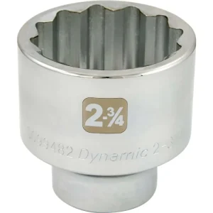 Dynamic Tools 2-3/4in X 1in Drive, 12 Point Standard Length, Chrome Socket D099482