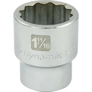 Dynamic Tools 1-11/16in X 1in Drive, 12 Point Standard Length, Chrome Socket D099452