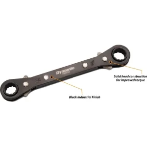 Dynamic Tools 5 Piece SAE Double Box End, Reversible Ratcheting Wrench Set, Straight D081203