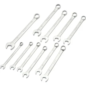 Dynamic Tools 11 Piece Metric Combination Wrench Set, Contractor Series, Satin Finish, 9mm – 19mm D0