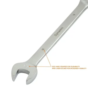 Dynamic Tools 11 Piece Metric Combination Wrench Set, Contractor Series, Satin Finish, 9mm – 19mm D0