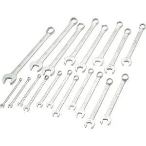 Dynamic Tools 19 Piece Metric Combination Wrench Set, Contractor Series, Satin Finish, 6mm – 24mm D0