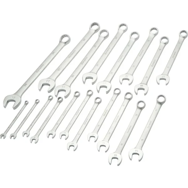Dynamic Tools 19 Piece Metric Combination Wrench Set, Contractor Series, Satin Finish, 6mm – 24mm D0