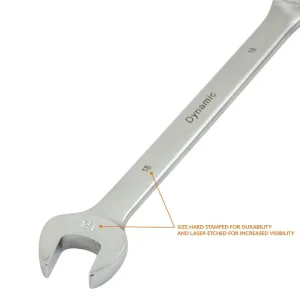 Dynamic Tools 19 Piece Metric Combination Wrench Set, Contractor Series, Satin Finish, 6mm – 24mm D0