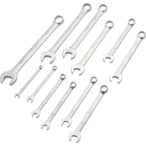 Dynamic Tools 12 Piece SAE Combination Wrench Set, Contractor Series, Satin Finish, 1/4in – 15/16in