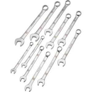 Dynamic Tools 11 Piece Metric Combination Wrench Set, Mirror Chrome Finish, 9mm – 19mm D074204