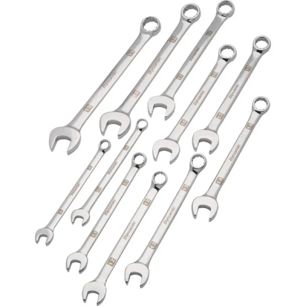Dynamic Tools 11 Piece Metric Combination Wrench Set, Mirror Chrome Finish, 9mm – 19mm D074204