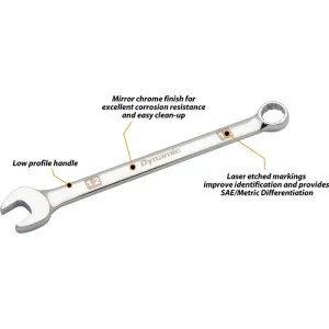 Dynamic Tools 11 Piece Metric Combination Wrench Set, Mirror Chrome Finish, 9mm – 19mm D074204