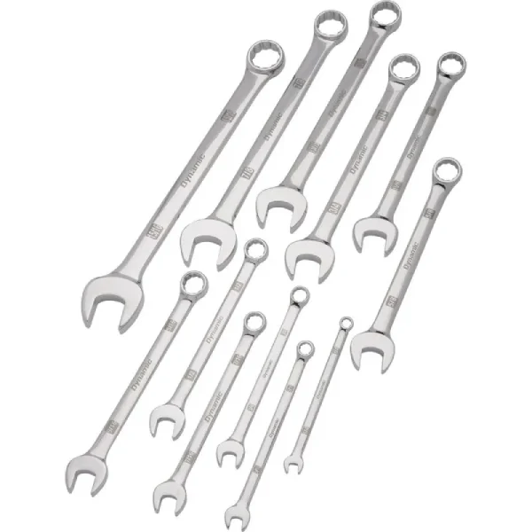 Dynamic Tools 12 Piece SAE Combination Wrench Set, Mirror Chrome Finish, 1/4in – 15/16in D074202