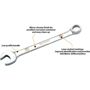 Dynamic Tools 12 Piece SAE Combination Wrench Set, Mirror Chrome Finish, 1/4in – 15/16in D074202