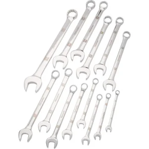 Dynamic Tools 14 Piece SAE Combination Wrench Set, Mirror Chrome Finish, 3/8in – 1-1/4in D074201
