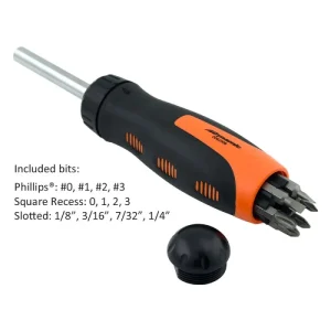 Dynamic Tools 13 Piece Ratcheting Screwdriver Set, 12 Bits D062508