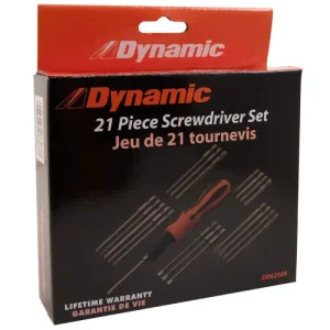 Dynamic Tools 21 Piece Screwdriver Set With Removable Bits, Comfort Grip Handle D062506