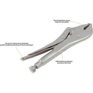 Dynamic Tools 7in Locking Pliers, Curved Jaws With Wire Cutter D055302