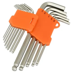 Dynamic Tools 22 Piece SAE and Metric Ball End Long Hex Key Set, 3/64in – 3/8in and 1.5mm – 10mm D04