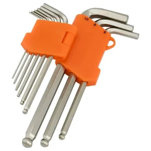 Dynamic Tools 22 Piece SAE and Metric Ball End Long Hex Key Set, 3/64in – 3/8in and 1.5mm – 10mm D04