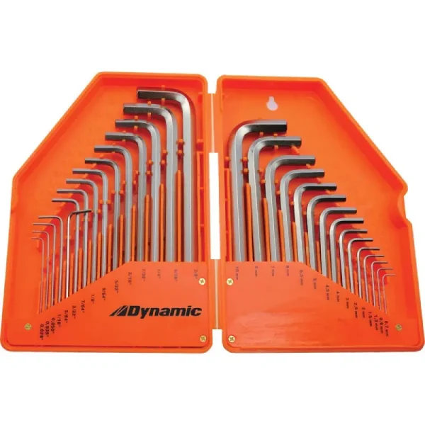 Dynamic Tools 30 Piece SAE & Metric Hex Key Set, .028in – 3/8in & .7mm – 10mm D043206