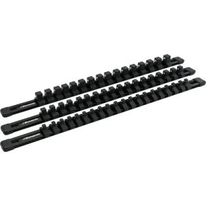 Dynamic Tools 3 Piece Aluminum Socket Rail Set Black D029202