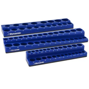 Dynamic Tools 3 Piece Metric Magnetic Socket Organizer Set D029200