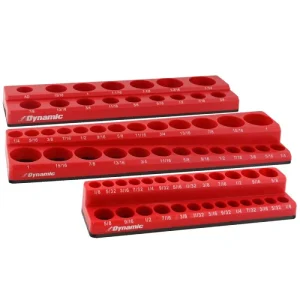 Dynamic Tools 3 Piece SAE Magnetic Socket Organizer Set D029100