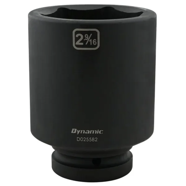 Dynamic Tools 2-9/16in X 1in Drive, 6 Point Deep Length, Impact Socket D025582