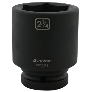 Dynamic Tools 2-1/4in X 1in Drive, 6 Point Deep Length, Impact Socket D025572