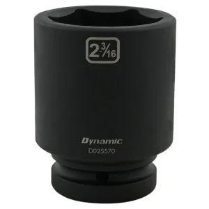 Dynamic Tools 2-3/16in X 1in Drive, 6 Point Deep Length, Impact Socket D025570