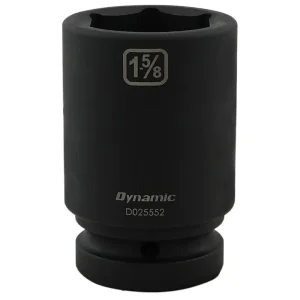 Dynamic Tools 1-5/8in X 1in Drive, 6 Point Deep Length, Impact Socket D025552
