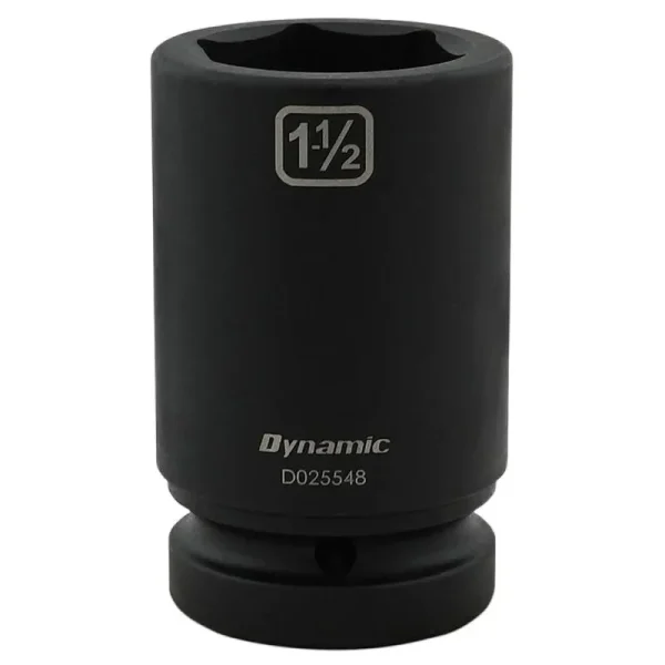 Dynamic Tools 1-1/2in X 1in Drive, 6 Point Deep Length, Impact Socket D025548