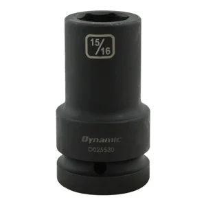 Dynamic Tools 15/16in X 1in Drive, 6 Point Deep Length, Impact Socket D025530