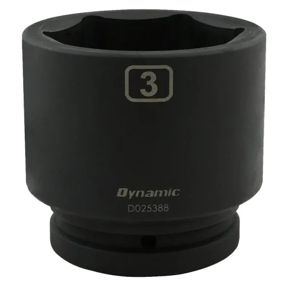 Dynamic Tools 3in X 1in Drive, 6 Point Standard Length, Impact Socket D025388