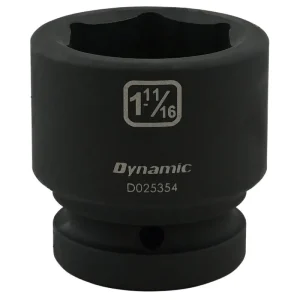 Dynamic Tools 1-11/16in X 1in Drive, 6 Point Standard Length, Impact Socket D025354