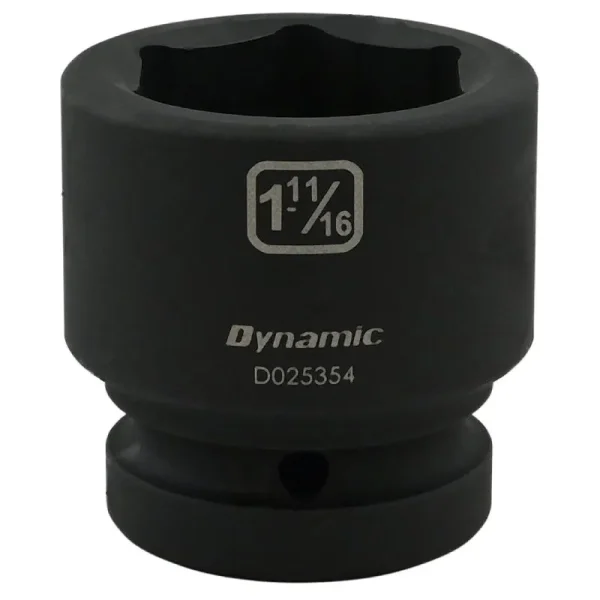 Dynamic Tools 1-11/16in X 1in Drive, 6 Point Standard Length, Impact Socket D025354