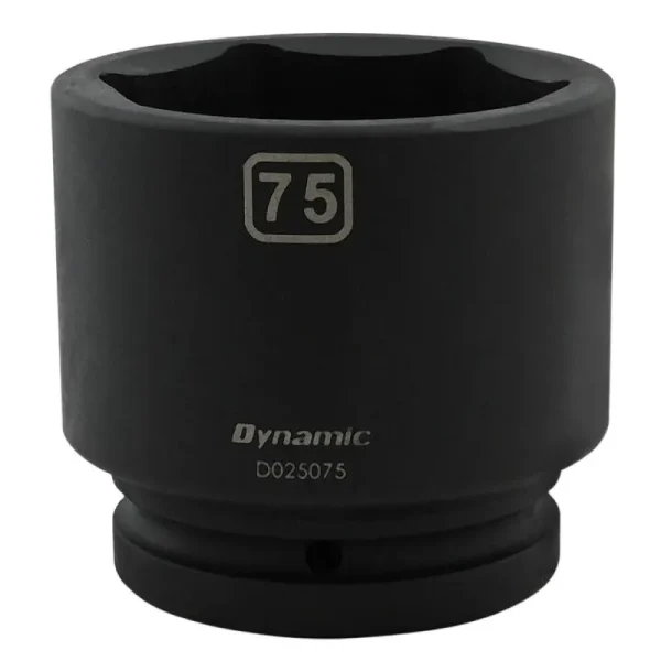 Dynamic Tools 75mm X 1in Drive, 6 Point Standard Length, Impact Socket D025075