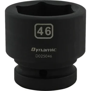 Dynamic Tools 46mm X 1in Drive, 6 Point Standard Length, Impact Socket D025046