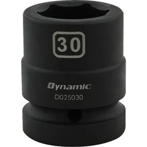 Dynamic Tools 30mm X 1in Drive, 6 Point Standard Length, Impact Socket D025030
