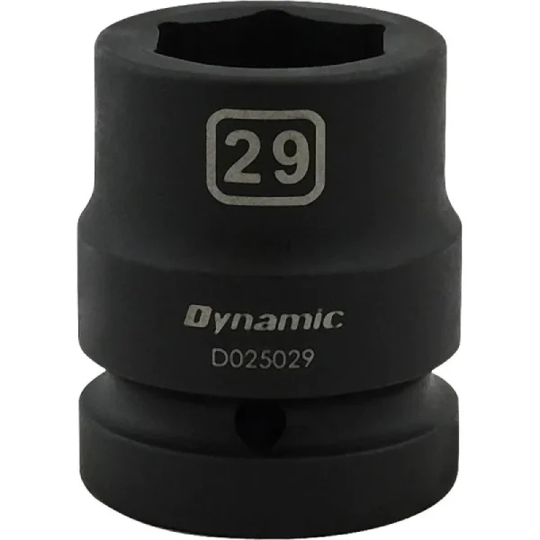 Dynamic Tools 29mm X 1in Drive, 6 Point Standard Length, Impact Socket D025029