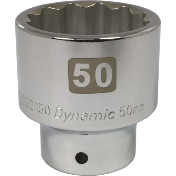 Dynamic Tools 3/4in Drive 12 Point Metric, 50mm Standard Length, Chrome Finish Socket D022150