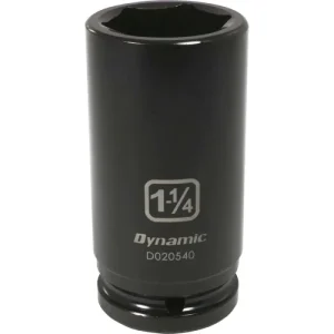 Dynamic Tools 3/4in Drive 6 Point SAE, 1-1/4in Deep Length, Impact Socket D020540