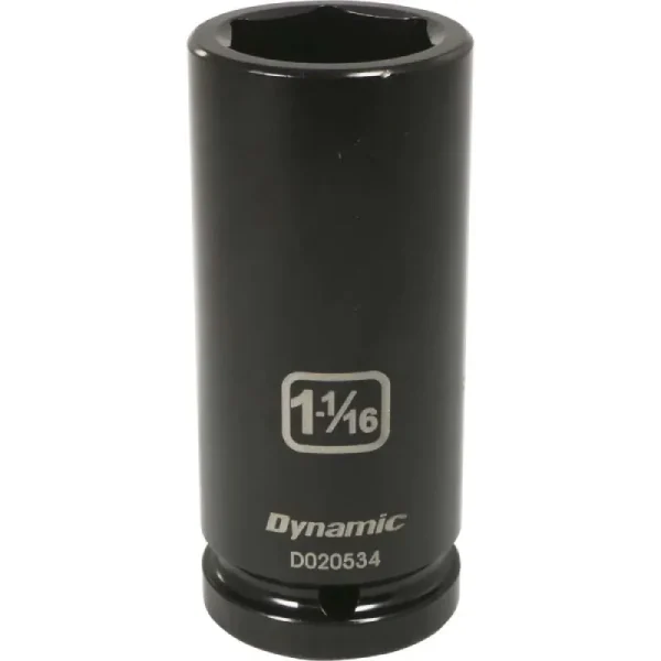 Dynamic Tools 3/4in Drive 6 Point SAE, 1-1/16in Deep Length, Impact Socket D020534