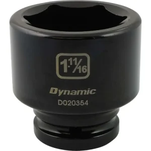Dynamic Tools 3/4in Drive 6 Point SAE, 1-11/16in Standard Length, Impact Socket D020354