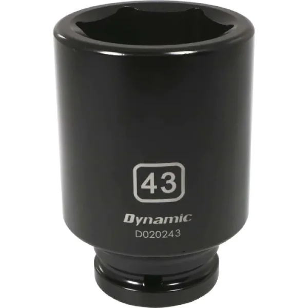 Dynamic Tools 3/4in Drive 6 Point Metric, 43mm Deep Length, Impact Socket D020243