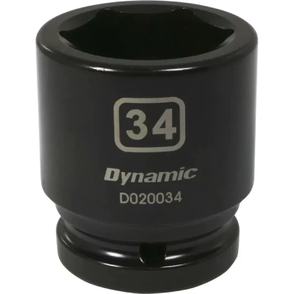 Dynamic Tools 3/4in Drive 6 Point Metric, 34mm Standard Length, Impact Socket D020034