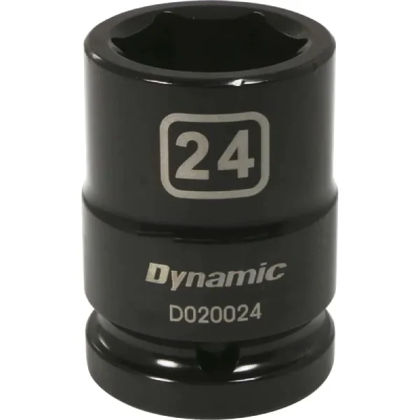 Dynamic Tools 3/4in Drive 6 Point Metric, 24mm Standard Length, Impact Socket D020024