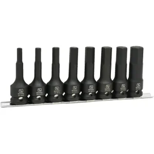 Dynamic Tools 1/2in Drive 8 Piece SAE Hex Head Bit Impact Socket Set D018102
