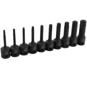 Dynamic Tools 1/2in Drive 10 Piece Torx Hex Head Bit Impact Socket Set D018101