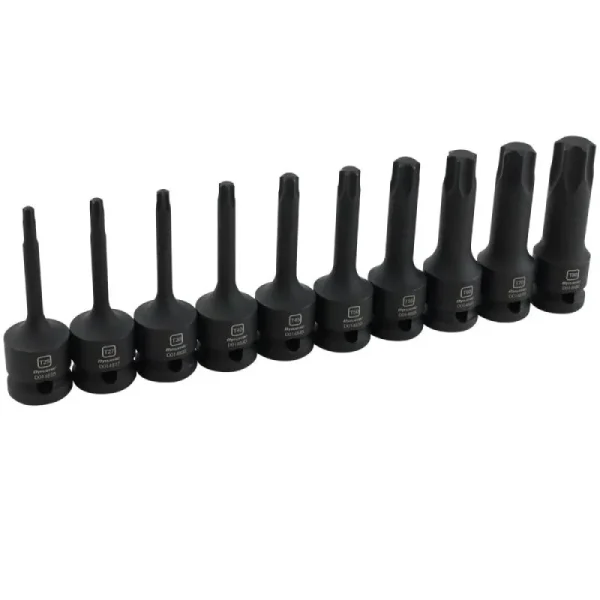 Dynamic Tools 1/2in Drive 10 Piece Torx Hex Head Bit Impact Socket Set D018101