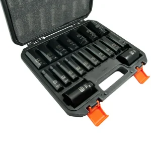 Dynamic Tools 1/2in Drive 19 Pieces 6 Point Deep SAE Impact Socket Set D018026